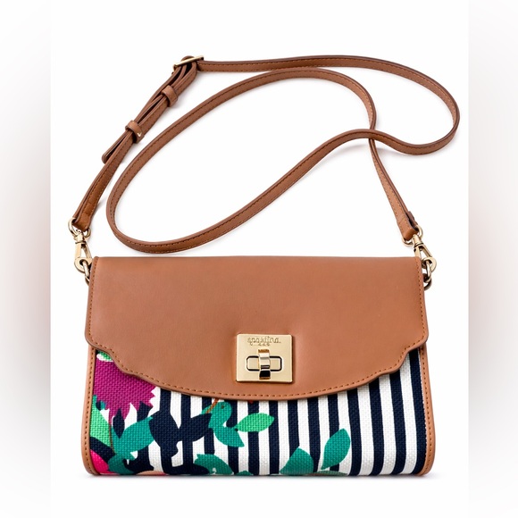 Spartina 449 Handbags - Spartina 449 Floral Stripe Crossbody Wallet Bag